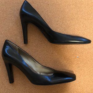 Marc Fisher blk leather square toe shoe sz 10